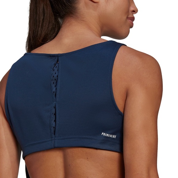 ADIDAS Size S Women's HEAT.RDY Mesh Navy Blue Sleeveless Open-back Tennis Dress - Picture 4 of 10